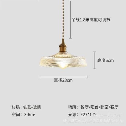 Retro Floral Glass Pendant Light