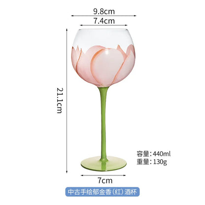 Decorbites™ Handbemalter Glasbecher: Kreative Rotweingläser für Hochzeitsfeiern