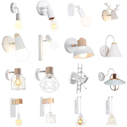 DecorBites™ Iron Wood LED Wall Lamp for Indoor Home Decoration