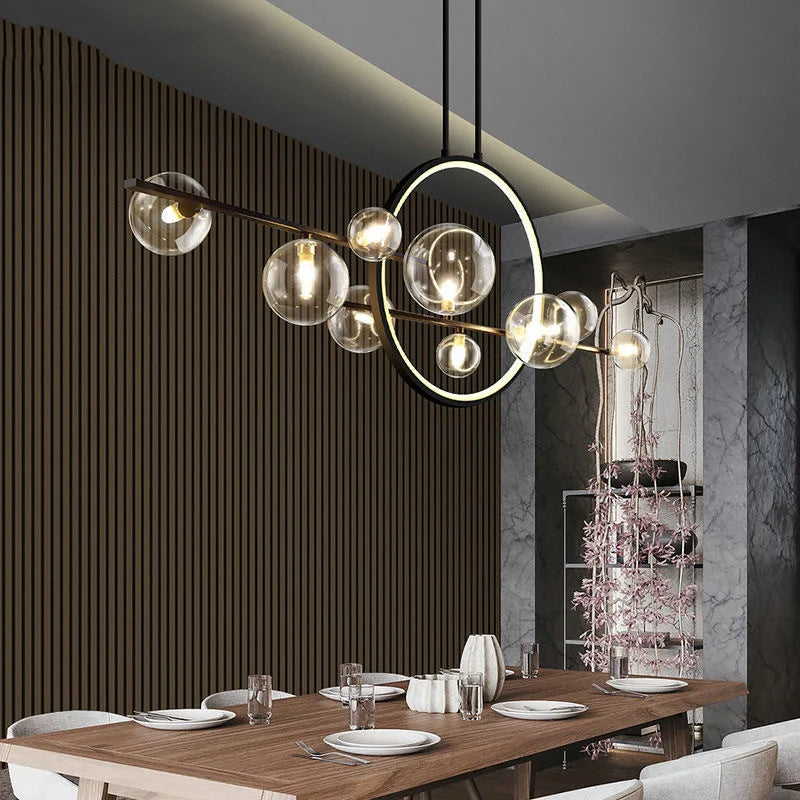 DecorBites™ Glass Bubble LED Ceiling Chandelier for Dining Room and Cloths Store
