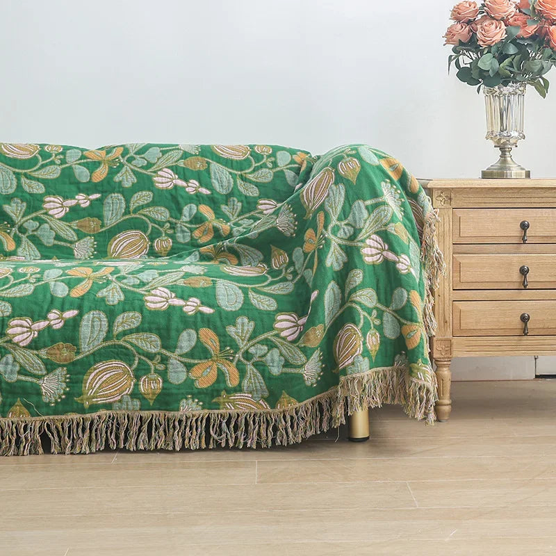 Decorbites™ Baumwolltassel-Sofadecke - Ganzjährige multifunktionale Freizeitdecke