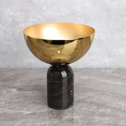 Decorbites™ Goldene Frucht-Schale aus Marmor-Basis, Handwerks-Tablett, Vase, Figur, Metallbehälter
