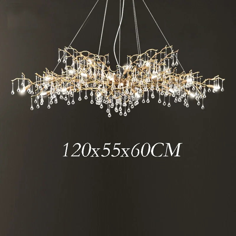 Gold Crystal Villa Chandelier 260x80x70cm