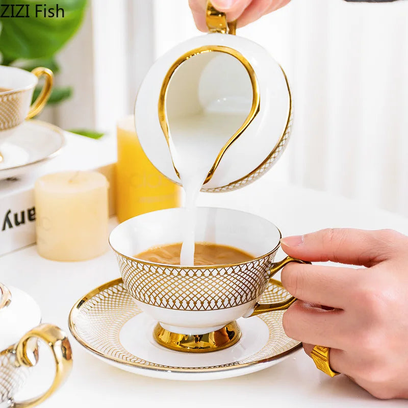 Gold Ceramic Tea Set With Milk Jug 1000ml