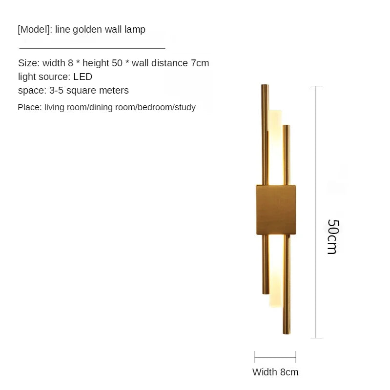Decorbites™ Gold LED Wandlampe | Moderne nordische Schlafzimmer Wohnzimmer Innenbeleuchtung