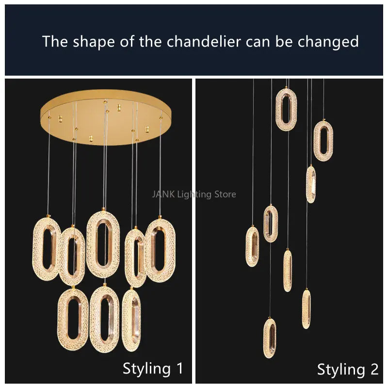 Gold Acrylic Pendant Chandelier
