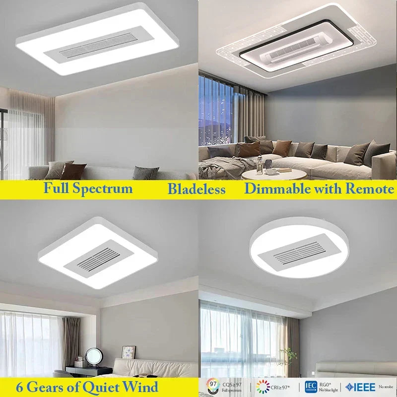 Decorbites™ LED-blattloser Deckenventilator mit Fernbedienung für modernes Wohnzimmer