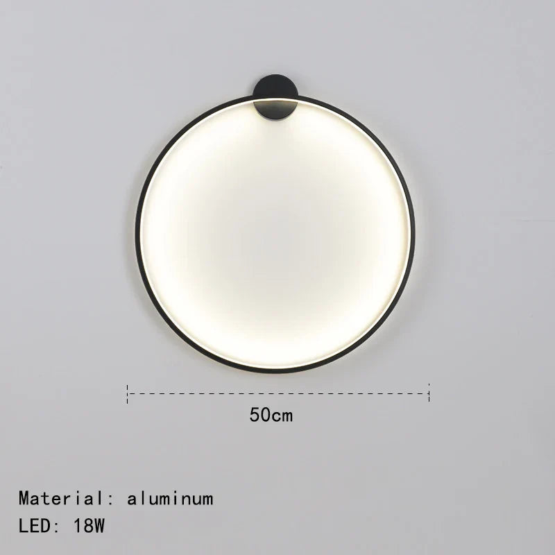 Gold Black Ring Wall Light