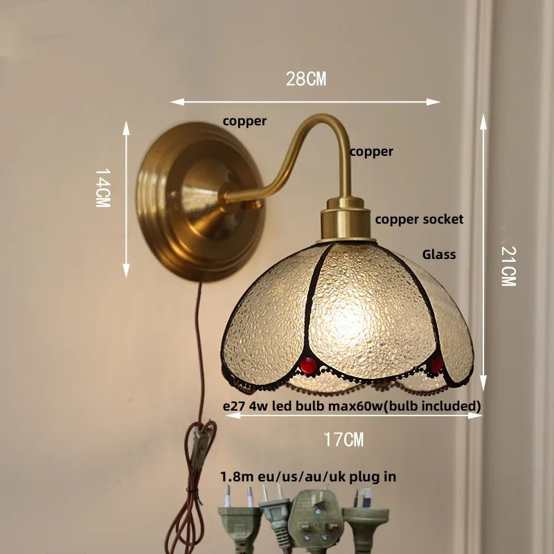 Decorbites™ Glas Messing Wandleuchte LED-Leuchtenarmatur für Esszimmer Wohnzimmer Badezimmer Spiegel
