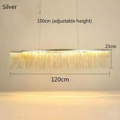 Decorbites™ LED-Aluminium-Quasten-Kronleuchter: Moderne Wasserfall-Hängeleuchte für Wohnzimmer, Hotel, Halle