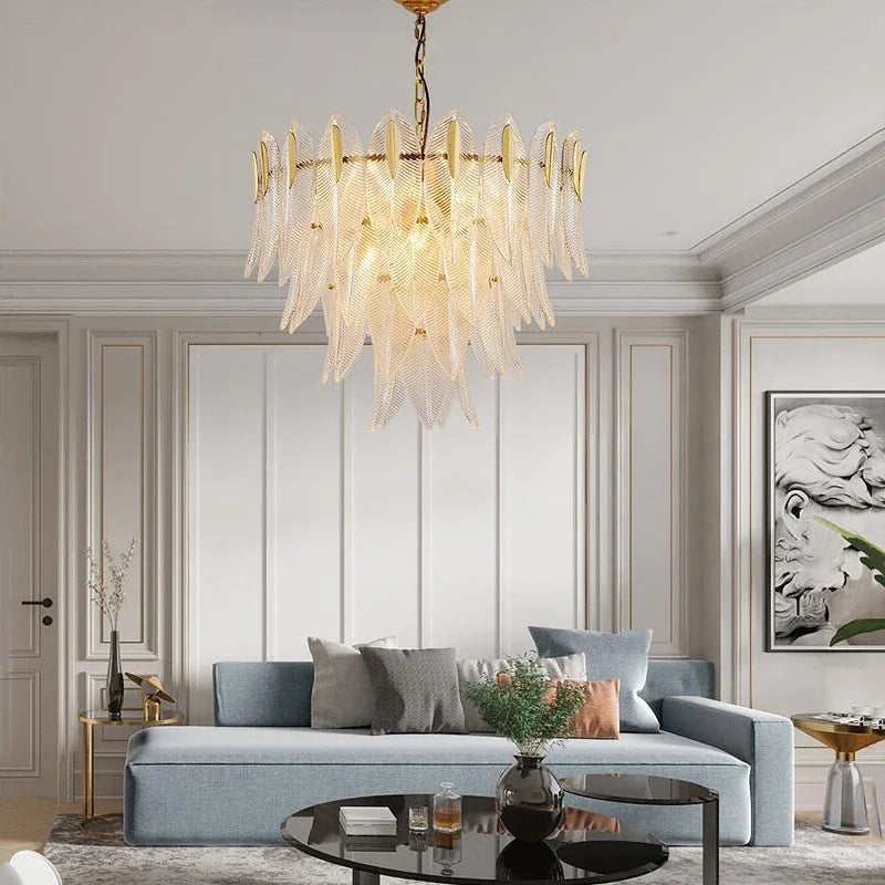 Decorbites™ Glasblatt-Luxus-Lüster LED-Hängeleuchten für modernes Wohnzimmer
