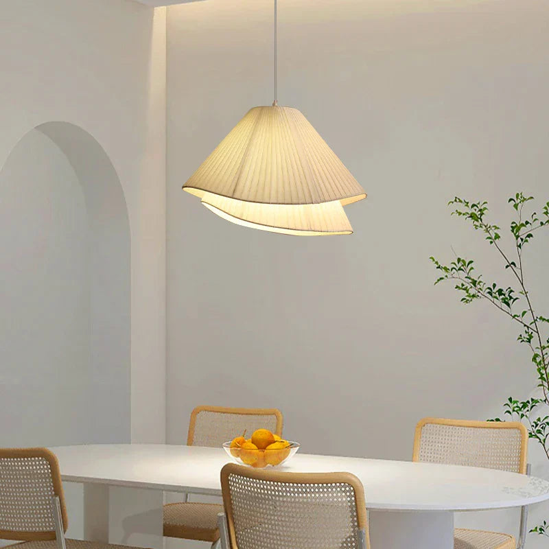 Decorbites™-Creme-Stoff-LED-Pendantleuchter für nordisches minimalistisches Heimdekoration