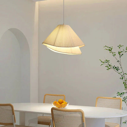 Decorbites™-Creme-Stoff-LED-Pendantleuchter für nordisches minimalistisches Heimdekoration