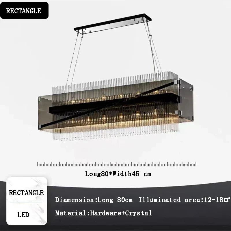 DecorBites™ Crystal Glass Pendant Chandelier for Luxe Dining Room Decor