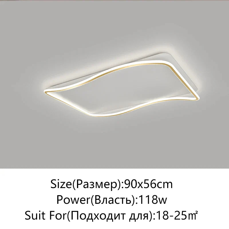 Decorbites™ Goldene LED-Deckenleuchter: Moderne Schlichtheit für Wohn-, Ess- und Schlafzimmer