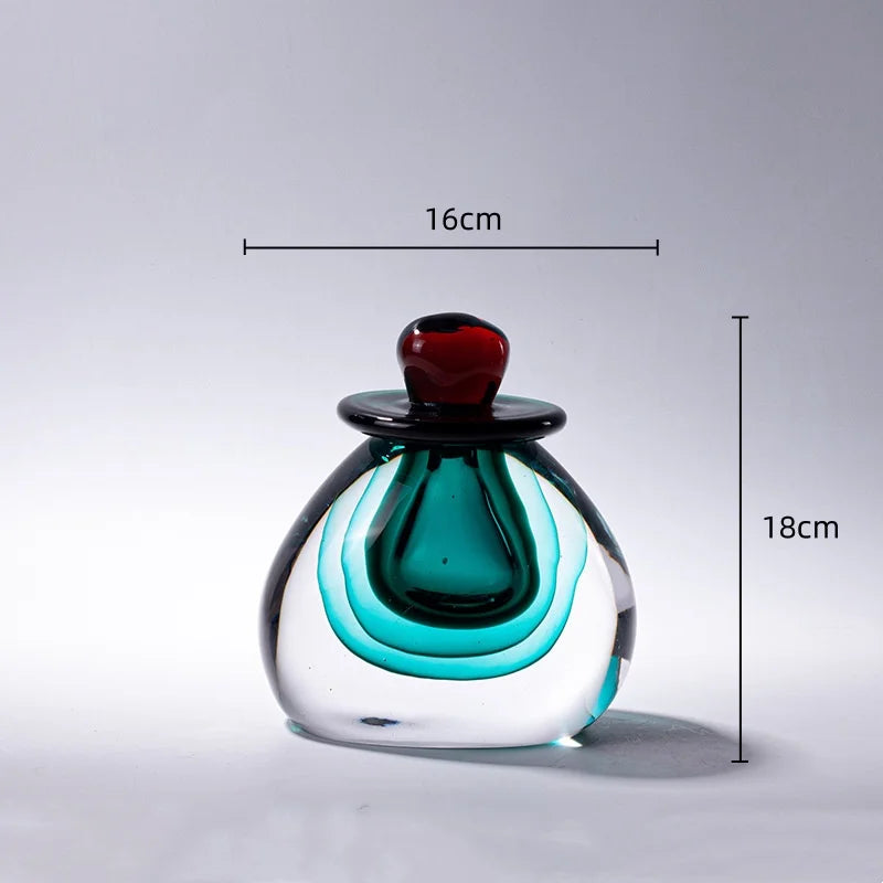 Decorbites™ Doppelt gefärbtes Glasgefäß mit Deckel in Gradient-Design für Terrarien-Dekoration