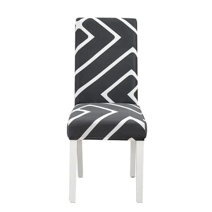 DecorBites™ Geometric Stretch Chair Cover Slipcovers | Elastic Seat Case