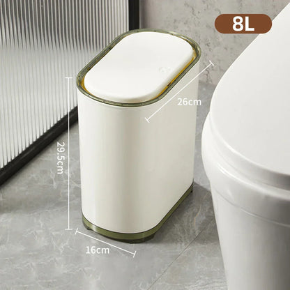 Decorbites™ Leichtluxus-Bad-Mülleimer mit Deckel für Küche, Wohnzimmer - Wasserdichter Schmaler Abfallbehälter