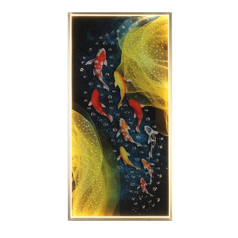 DecorBites™ Gold Fish LED Picture Wall Light for Home Decor & Bedroom Aisle
