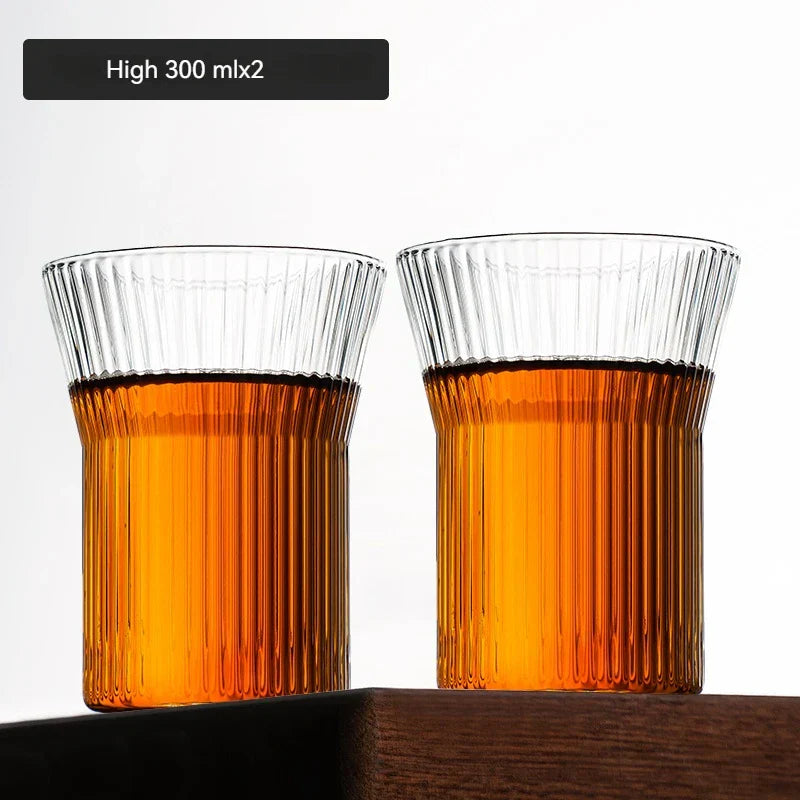 Glass Walnut Tea Cup Set 300ml Set Of 6