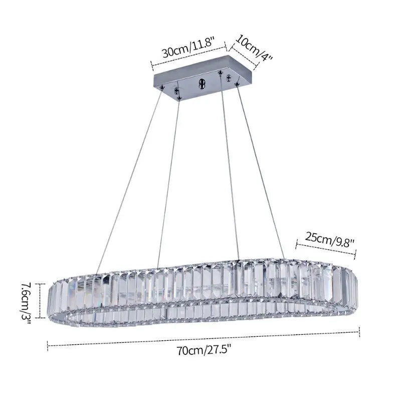 Decorbites™ Kristall-Oval-Design-LED-Kronleuchter: Moderne große Pendelleuchte für Wohnzimmer und Schlafzimmer