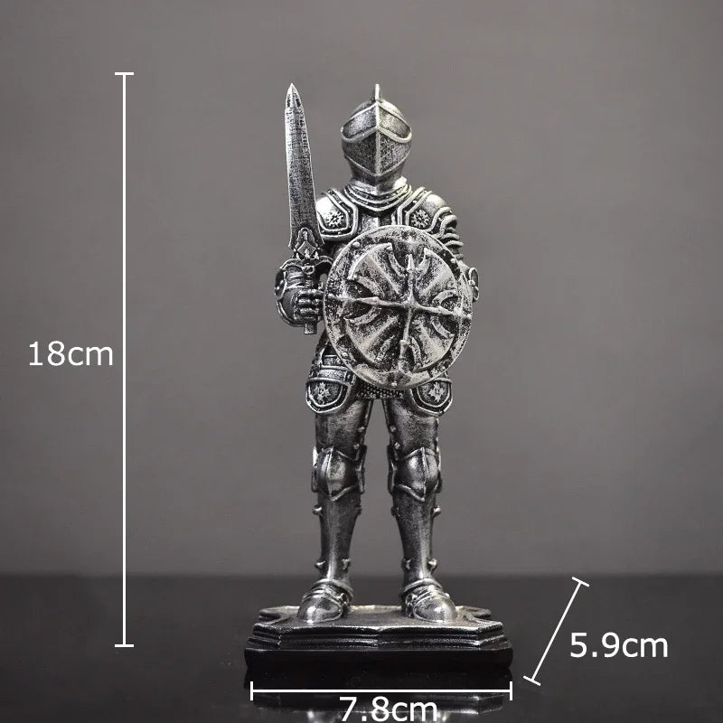 Decorbites™ Schwere gepanzerte Ritter-Harzstatue als Dekoration für Schreibtisch und Raumästhetik