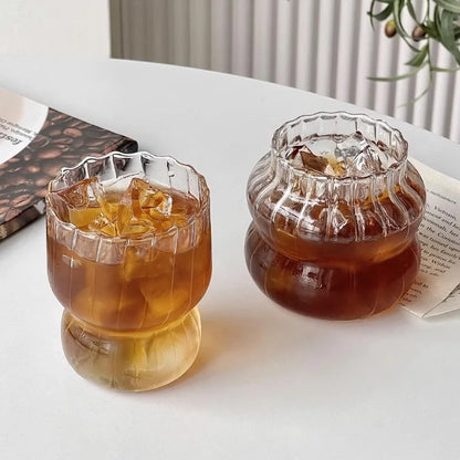 Decorbites™ Kürbisformiges Glasbecher-Set für Kaffee, Whiskey, Wein, Joghurt - 300/520 ml