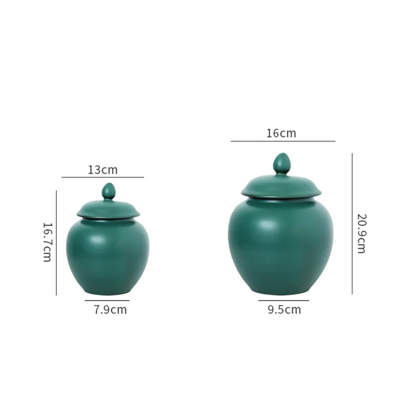 Decorbites™ Grüne Keramik-Teedose: Luftdichter Porzellanaufbewahrungskontainer, Küchendekorationsflasche