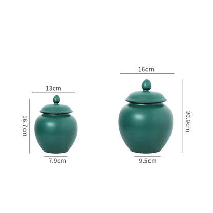 Decorbites™ Grüne Keramik-Teedose: Luftdichter Porzellanaufbewahrungskontainer, Küchendekorationsflasche