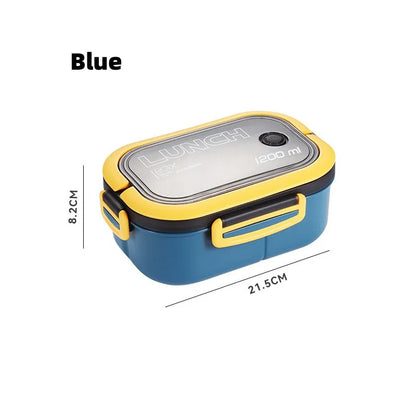 Decorbites™ Kinder 2-Lagiges Bento-Mittagessen-Box, Mikrowellentauglicher Lebensmittelbehälter für Schule & Outdoor-Aktivitäten