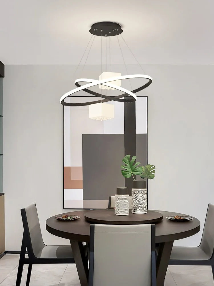 Decorbites™ LED-Kronleuchter: Moderne weiße Hängelampe für Wohnzimmer und Küche, Innenraum-Dekorleuchten