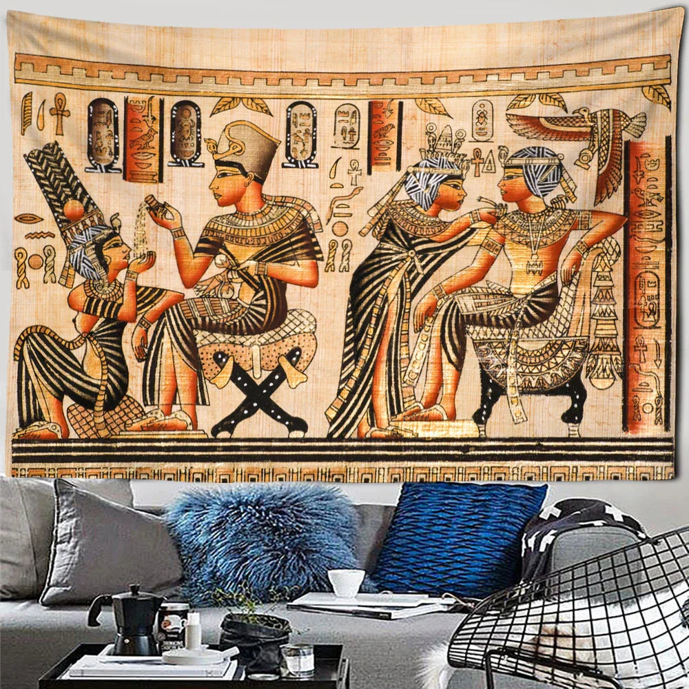 Decorbites™ Ägyptischer Pharao-Teppich Wandbehang – Boho-Hippie-Heimdekoration