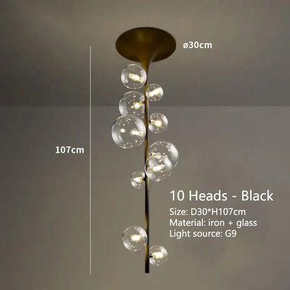 Decorbites™ LED-Blase-Leuchter aus klarem Glas-Kugeln als Hängeleuchte für Esszimmer & Bar