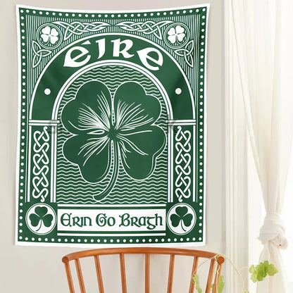 DecorBites™ Clover Psychedelic Gothic Wall Tapestry St. Patrick's Day Celtic Art