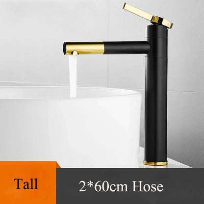 Decorbites™ Schwarze Messing Badezimmer-Waschbeckenarmatur Deckenmontiertes Gefäßmischer-Wasserhahn