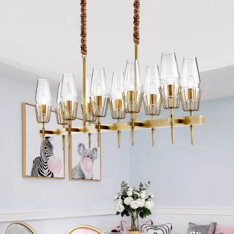 Decorbites™ Gold-Lustre-Glasleuchter: Moderner Luxus-Hängeleuchter für Wohnzimmer, Esszimmer, Schlafzimmer