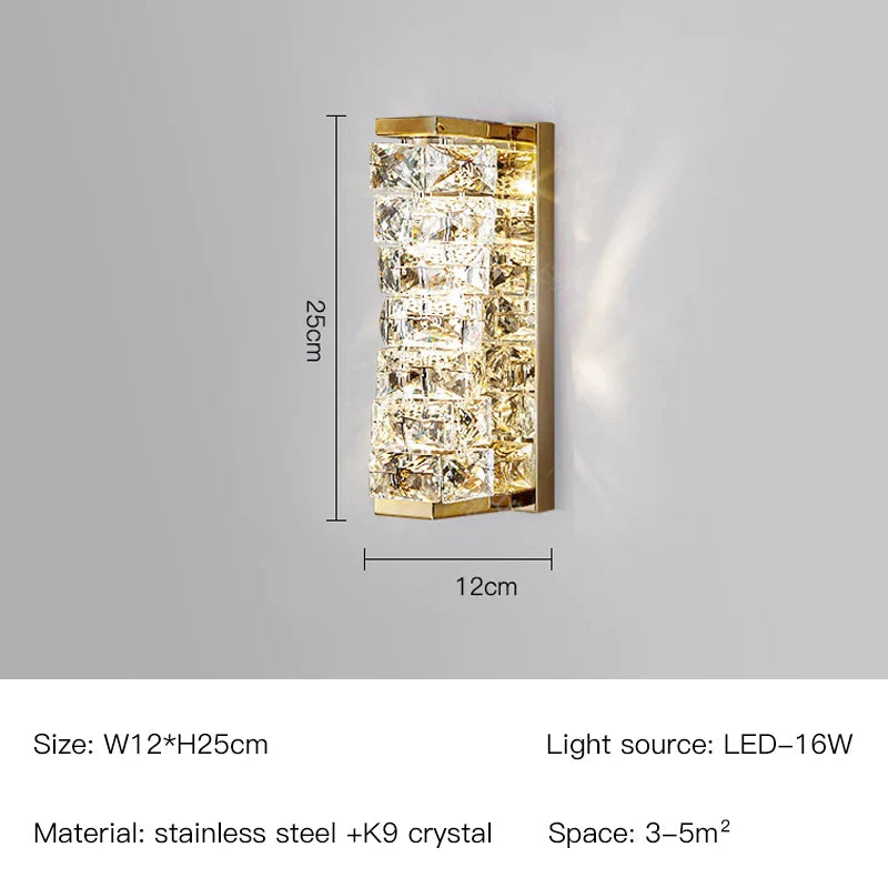 Decorbites™ Kristall-Wandleuchte: Nordisches LED-Luxusdesign, Kunstgold/Chrom für Wohnzimmer, Schlafzimmer