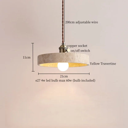 Decorbites™ LED Gelbe Travertin-Stein-Hängeleuchten | Wabi Sabi Vintage Hängelampe