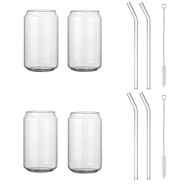 Decorbites™ Glas-Trinkbecher mit Bambusdeckel – Hochwertiges Borosilikatglas-Tee-, Saft- und Kaffeetasse