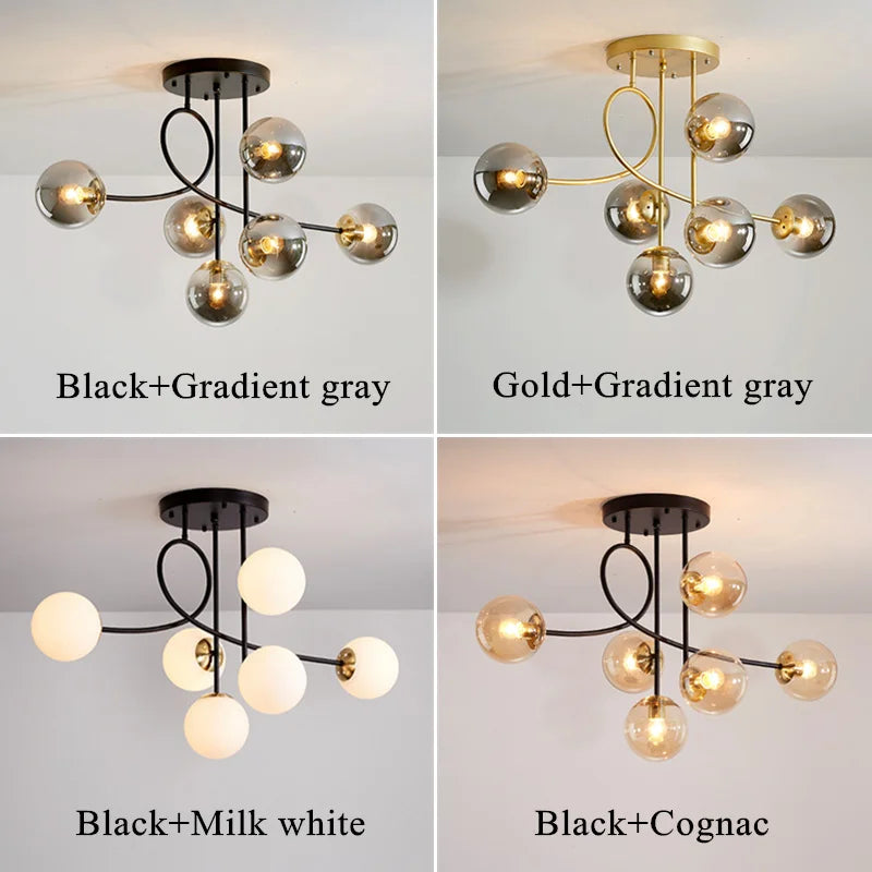Decorbites™ Glas-Kugeln-LED-Deckenleuchter – Moderne nordische Pendelleuchte für das Wohnzimmer
