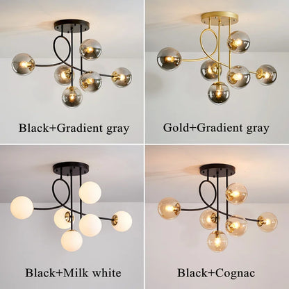 Decorbites™ Glas-Kugeln-LED-Deckenleuchter – Moderne nordische Pendelleuchte für das Wohnzimmer