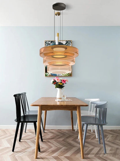 DecorBites™ Glass Plate Ceiling Pendant Lights LED Fixture