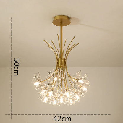 DecorBites™ Crystal Bouquet Pendant Light Chandelier in Black and Gold