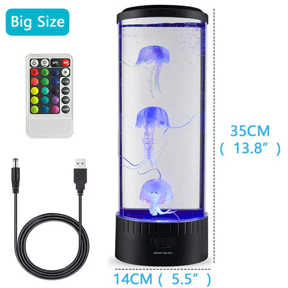 Decorbites™ Qualle-Lampe: Fernbedienung LED-Nachtlicht, farbwechselnde Aquarien-Dekoration, USB-Ladung