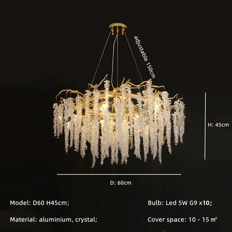 Gold Branch Aluminum Pendant Light 14-Light