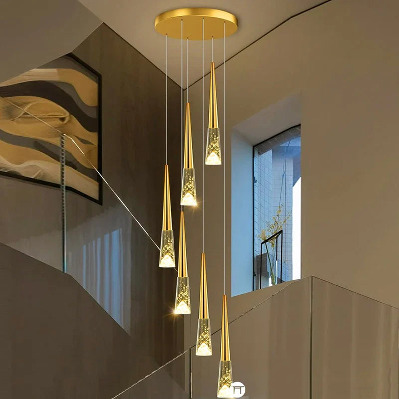 Modern Crystal Staircase Chandelier Pendant Light