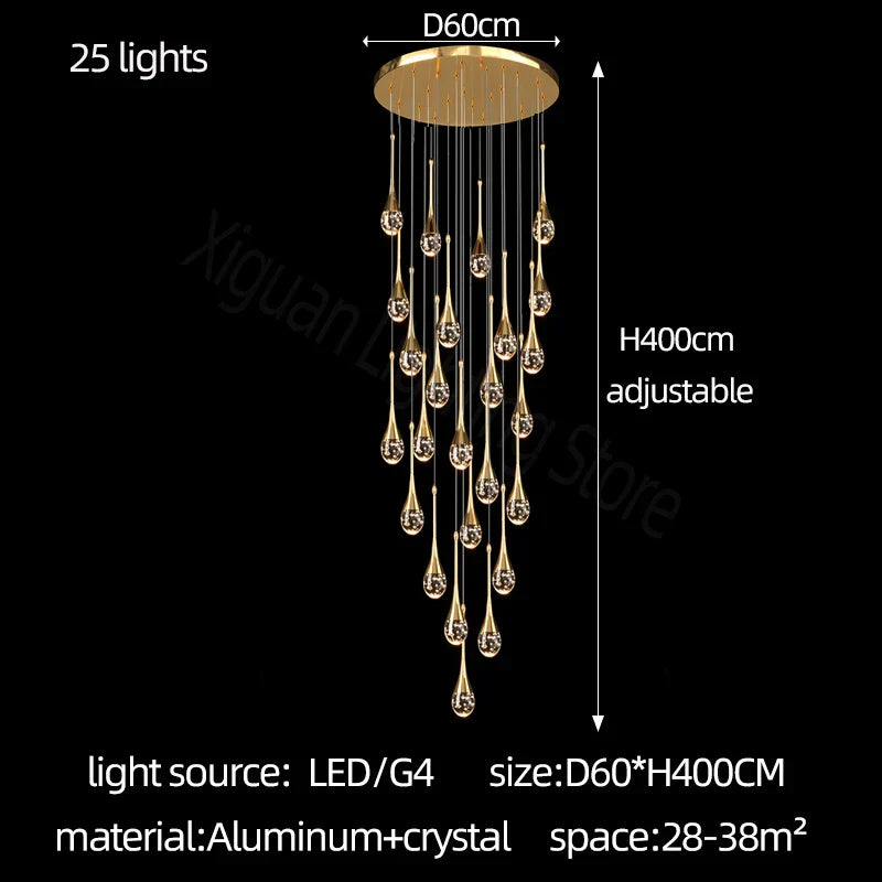 DecorBites™ Crystal Bubble Chandelier for Living, Dining, Bedroom - Modern Stairwell Design