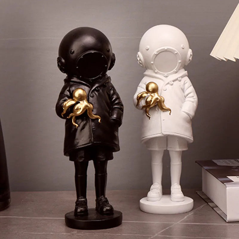 Decorbites™ Taucherin Harz-Statue Banksy Tiefe Skulptur Street-Art-Ornament Figurine