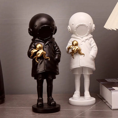 Decorbites™ Taucherin Harz-Statue Banksy Tiefe Skulptur Street-Art-Ornament Figurine