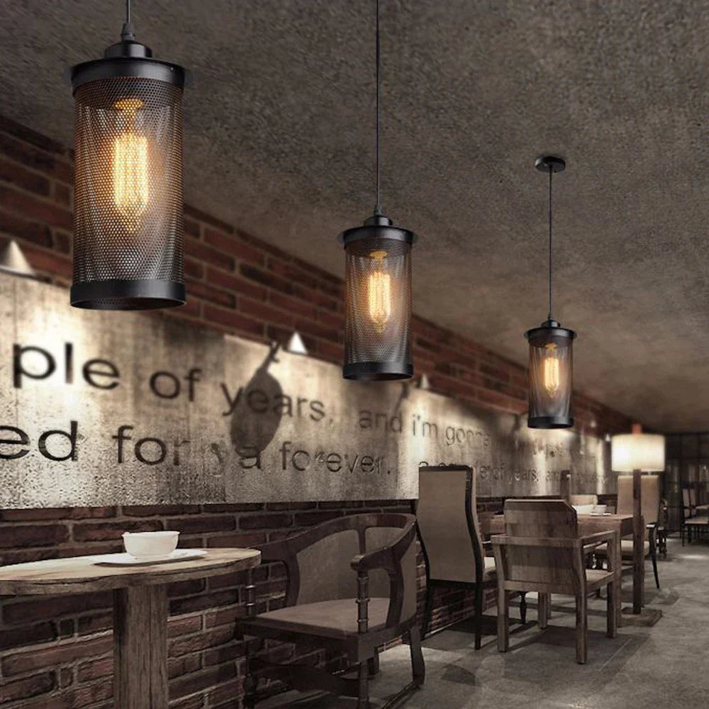 Decorbites™ Industrielles Nordisches Schwarzes Eisenkäfig-Pendant-Licht Loft-Hängelampe